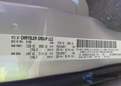 2010 Chrysler Town & Country Limited из США, поврежденный, VIN 2A4RR6DX1AR133634